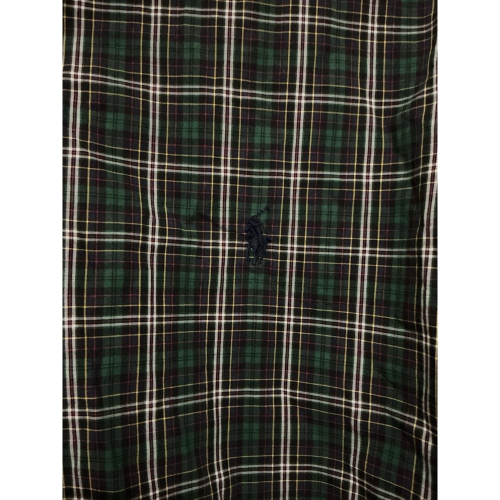 Ralph Lauren Men's Custom Fit Long Sleeve Shirt Button Up Blue Plaid LARGE